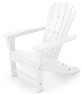 Polywood Palm Coast Ultimate Adirondack with Hideaway Ottoman, White