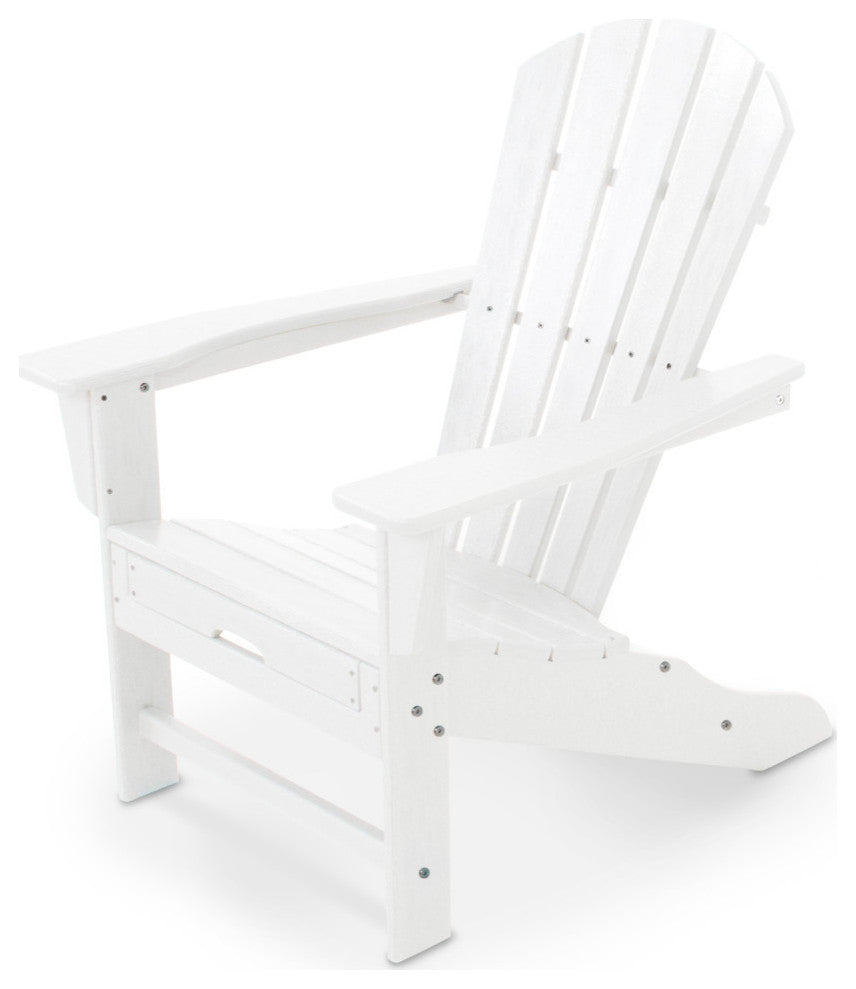 Polywood Palm Coast Ultimate Adirondack with Hideaway Ottoman, White