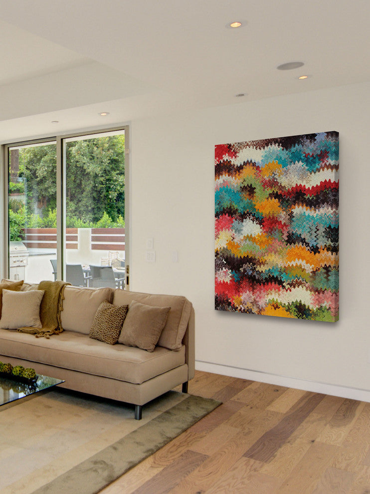 "Wavy Blends IV" Painting Print on Canvas by Irena Orlov