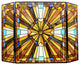 FLARE, Tiffany-glass Mission 3pcs Folding Fireplace Screen, 38" Wide