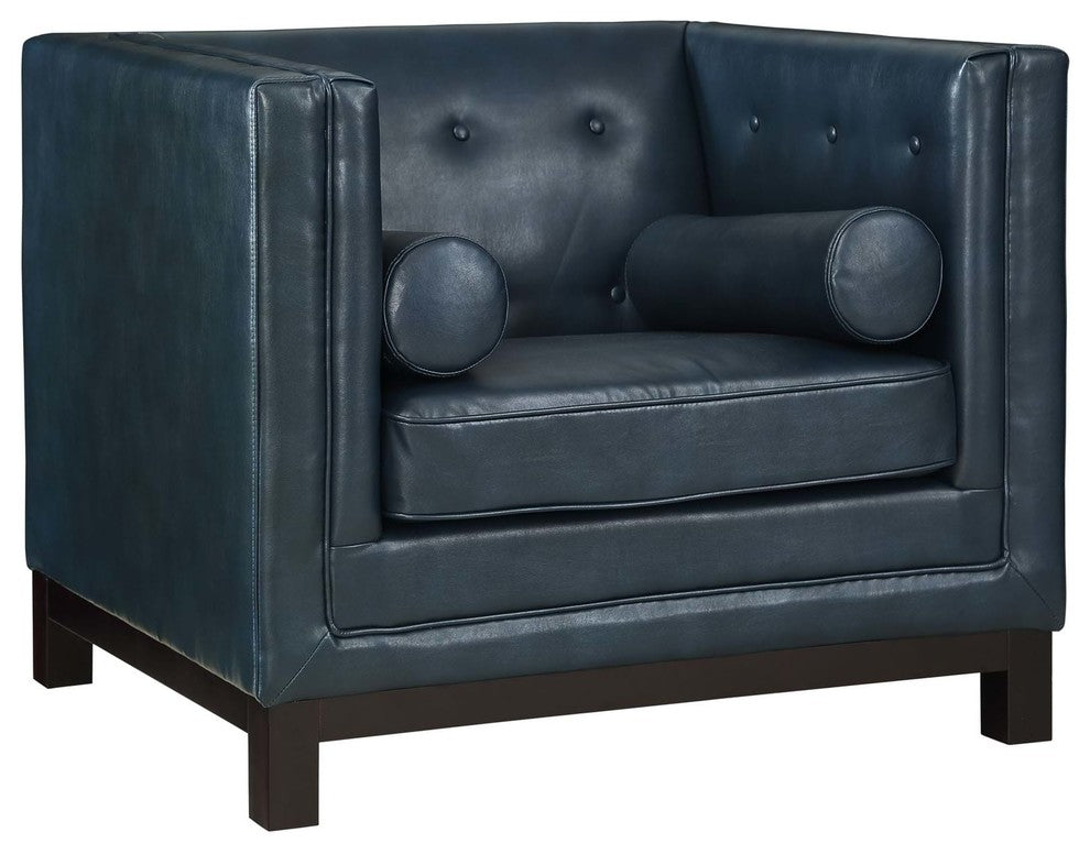 Modern Blue Imperial Leather Armchair