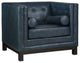 Modern Blue Imperial Leather Armchair