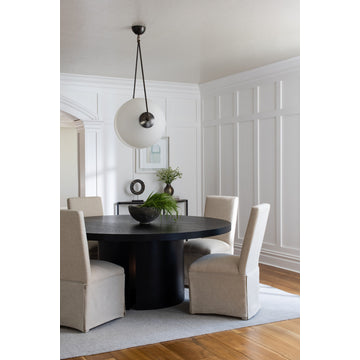 Lugano Dining Table, 71", Transitional, Round, Ebony Oak