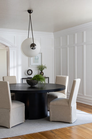 Lugano Dining Table, 71", Transitional, Round, Ebony Oak