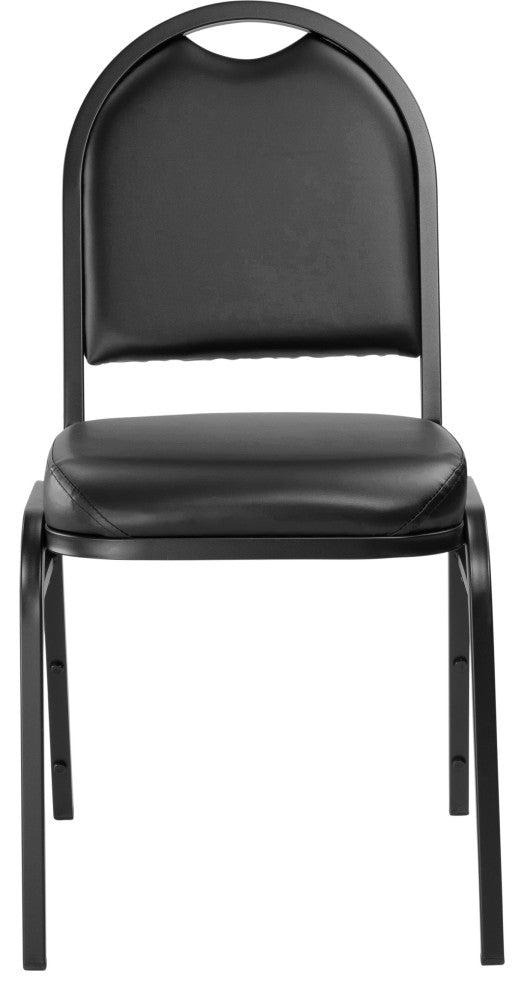 NPS 9200 Premium Vinyl Stack Chair, Panther Black Seat/ Black Frame
