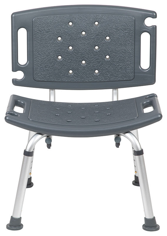 300 Lb. Capacity, Adjustable Bath and Shower Chair With Extra Large Back, Gray