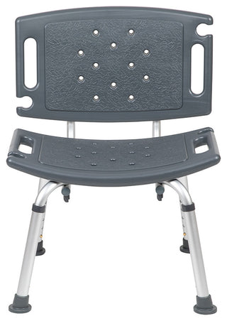 300 Lb. Capacity, Adjustable Bath and Shower Chair With Extra Large Back, Gray