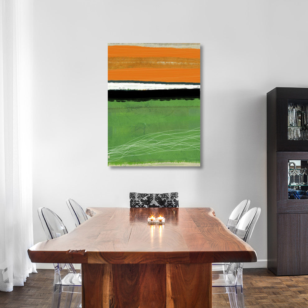 "Orange And Green Abstract 1" Fine Art Print