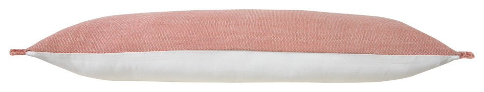 Ox Bay Pink Solid Organic Cotton Pillow Cover, 14"x36"