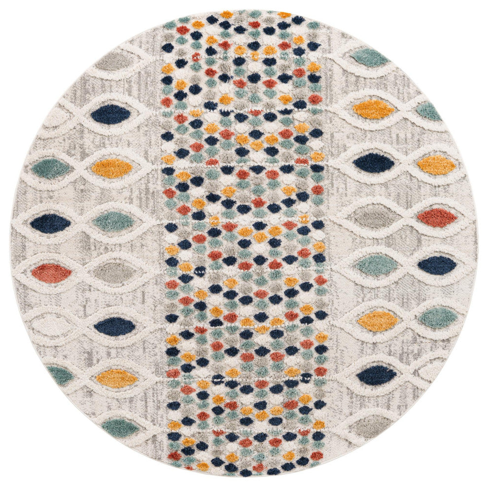 Unique Loom Cherokee Asheville Area Rug, Multi, 7'' 0 X 7'' 0 Round
