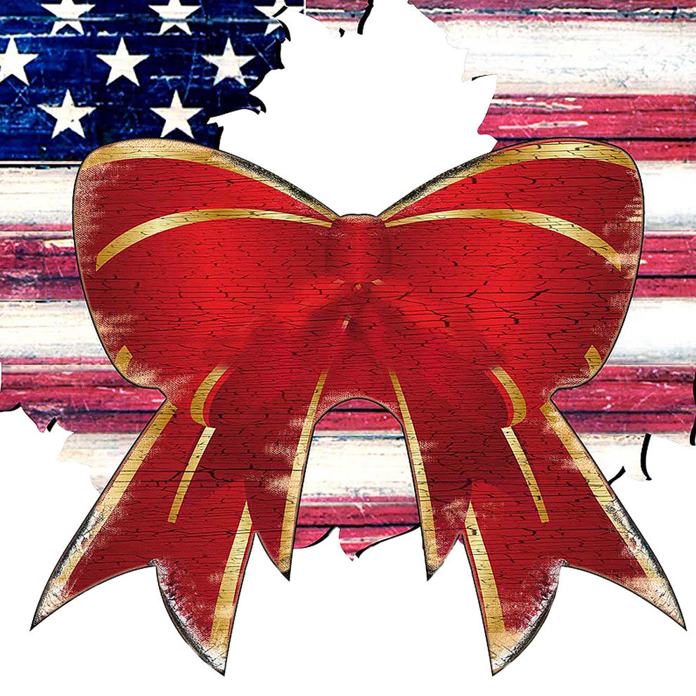 American Flag Wreath Door Hanger