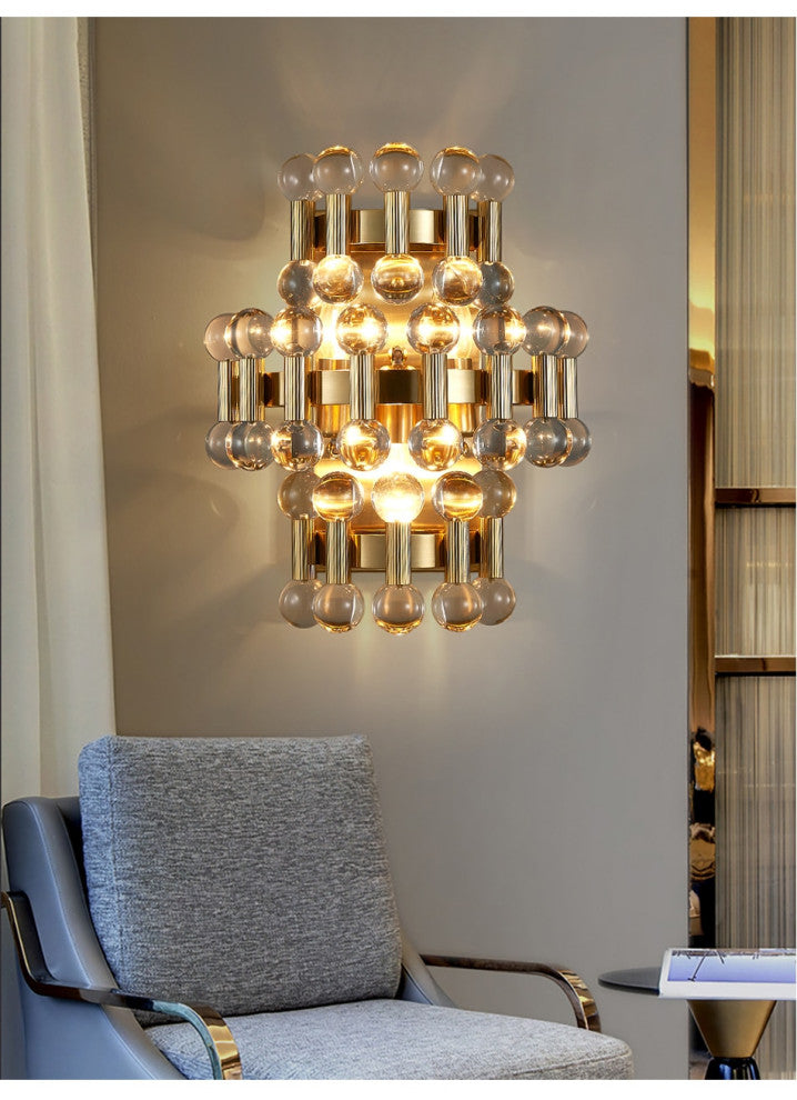 Coruna | Modern colorful design sconce for bedroom, Cube Crystal