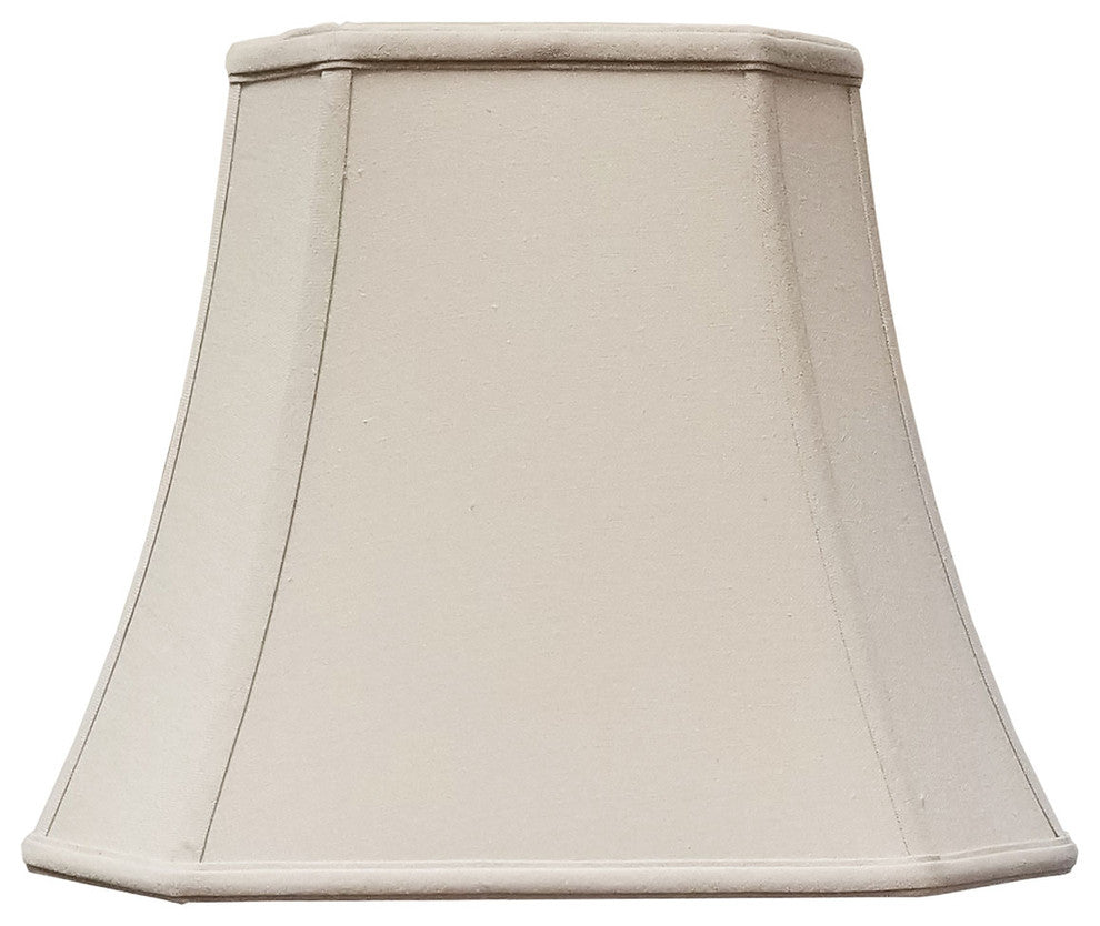 Royal Designs Rectangle Cut Corner Lamp Shade, Linen Beige, 10x18x13.25