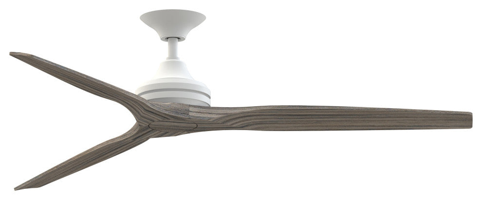 Fanimation Spitfire 64" Fan, matte White Motor, Weathered Wood Blades