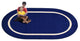 Blue and Creme Montessori Classroom Rug, Oval, 6'x8'6"