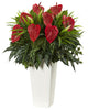 Mixed Anthurium Artificial Plant, White Tower Vase