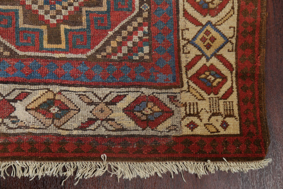 Consigned, Antique Russian Oriental Traditional Hand-Knotted Area Rug, 10'3"x3'2