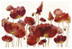 "Red Flowers on White Crop" Digital Paper Print by Silvia Vassileva, 62"x42"