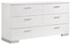 Bowery Hill 6-Drawer Contemporary Wood Dresser with Chrome Legs in Glossy White