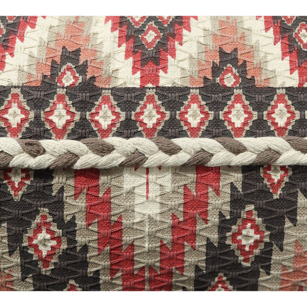 Terracota Machine Woven with Tassels Donovan Throw Pillow, 16" x 26"