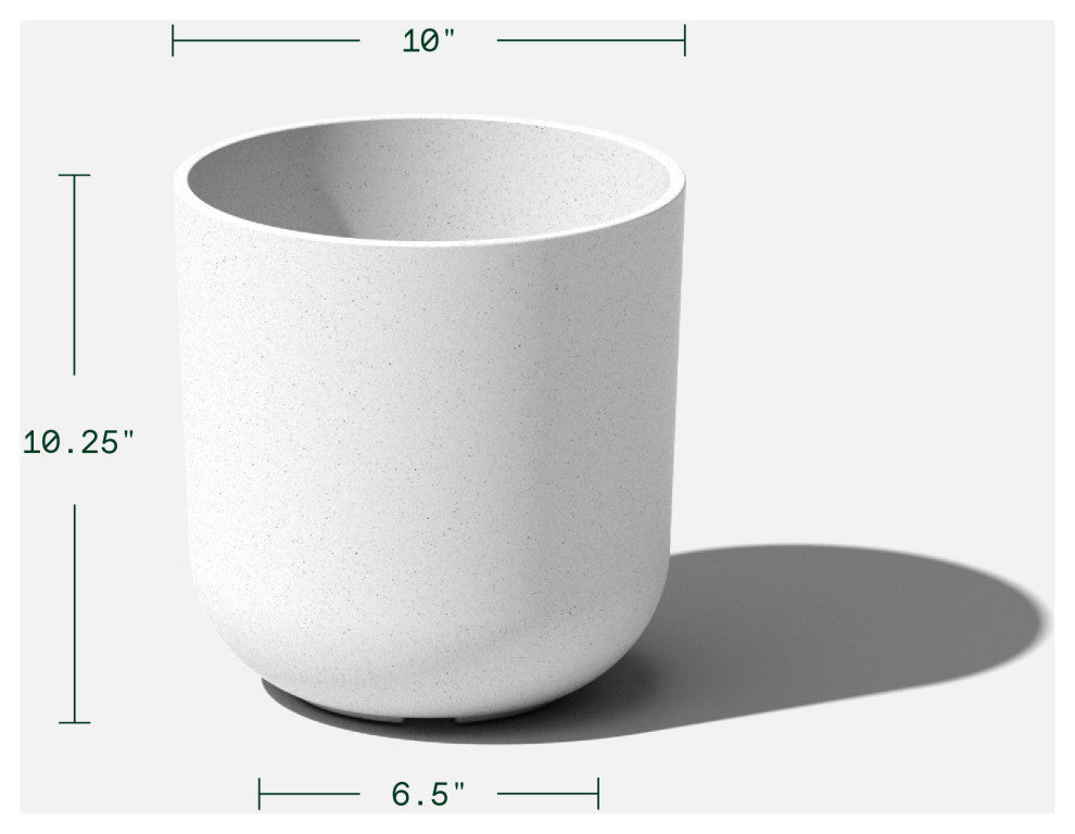 Pure Series Kona Planter, White, 10", 2 Pack