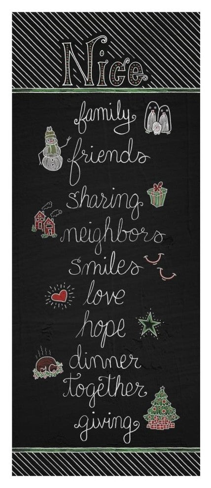 "Christmas Chalkboard Nice" Digital Paper Print by Elyse DeNeige, 22"x52"