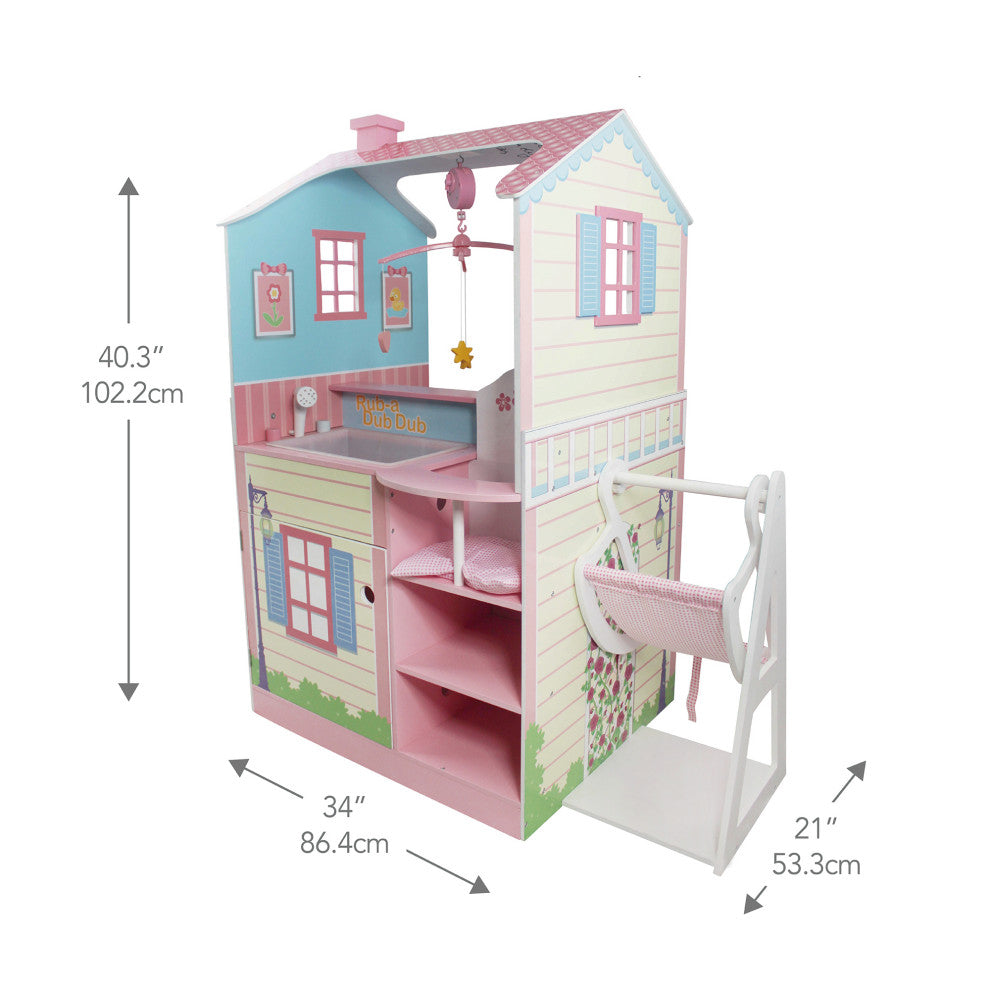 Doll Changing Station Dollhouse - pink