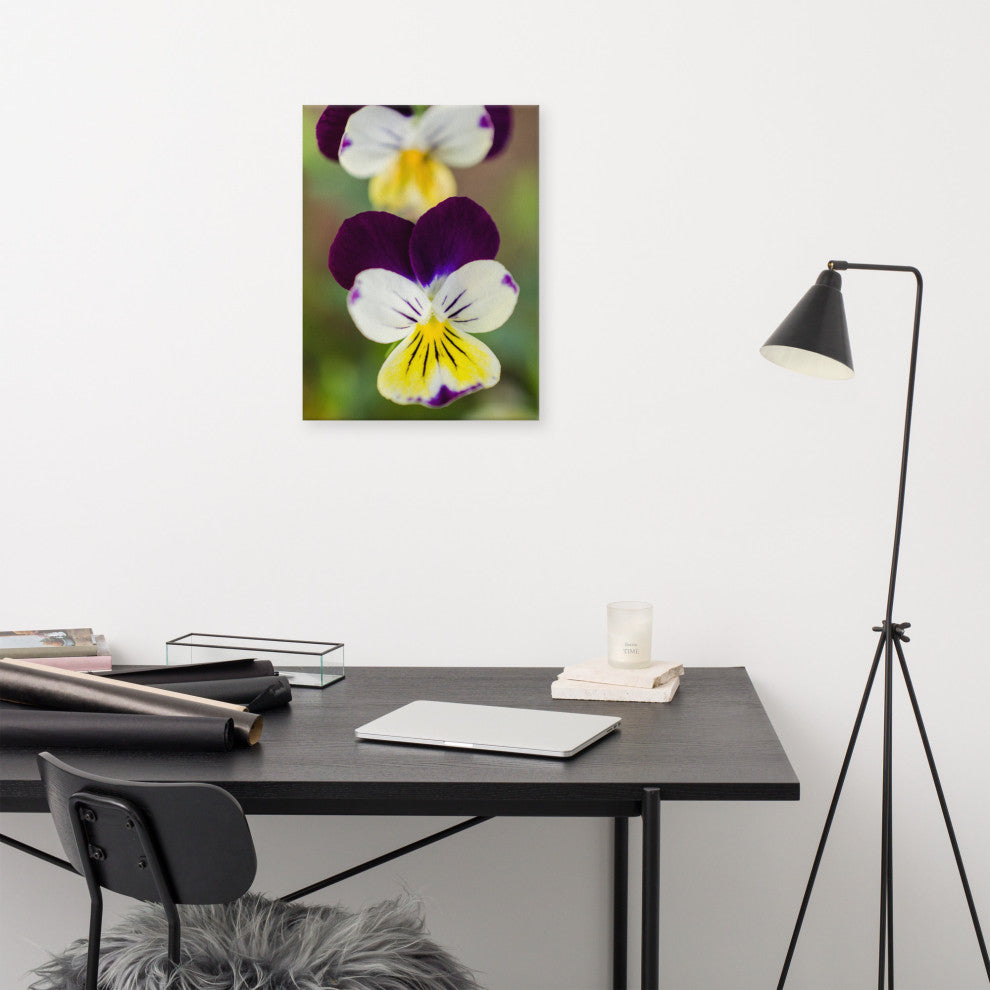 Pretty Little Violets Floral Nature Photography Canvas Wall Art Print, 18" X 24"