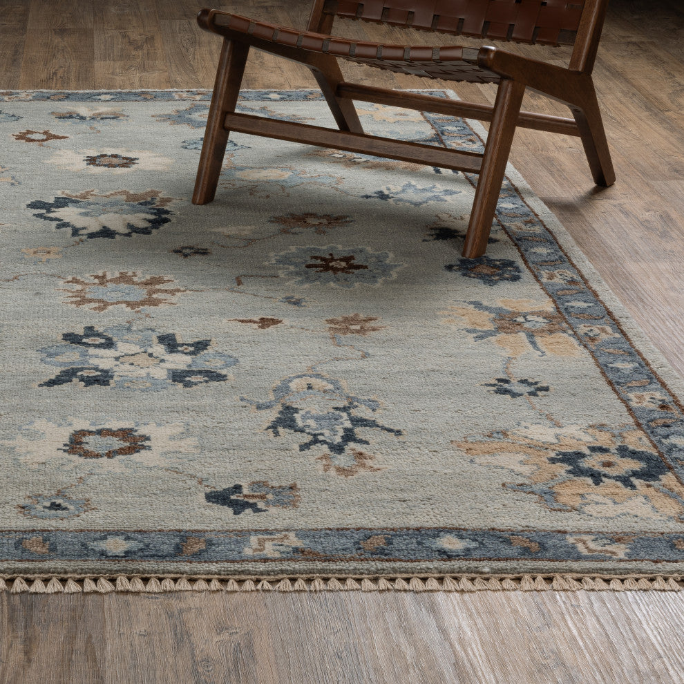 Oriental Weavers Majorca MAJ06 Floral Rug, Blue, 6'x9'