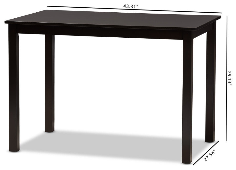 Rebellah 43" Dining Table, Espresso Brown