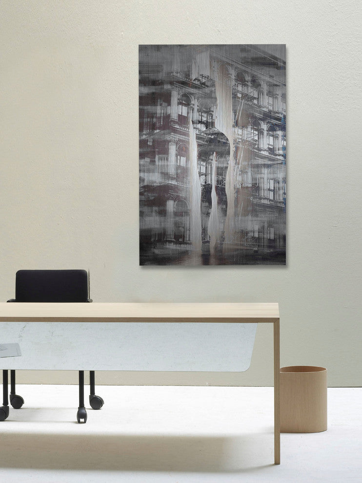 "Arches and Columns" Painting Print on Brushed Aluminum, 40"x60"