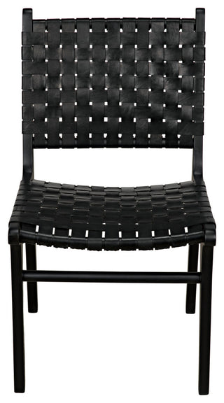 Dede Dining Chair, Leather, Black