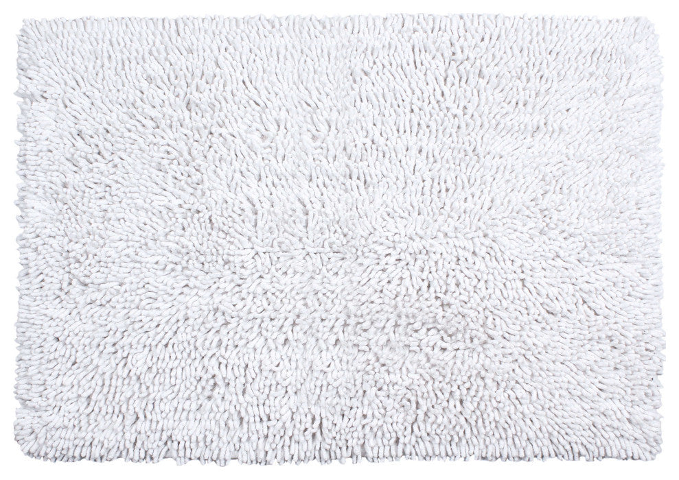 Shaggy Lux Bath Rug Bath Rugs Set, 24x36 Rectangle, White