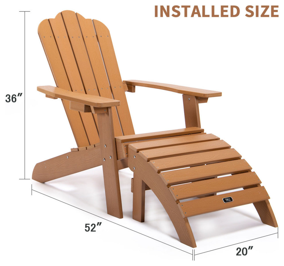 Outdoor Furniture Plastic Wood Adirondack Chair With Cup Holder