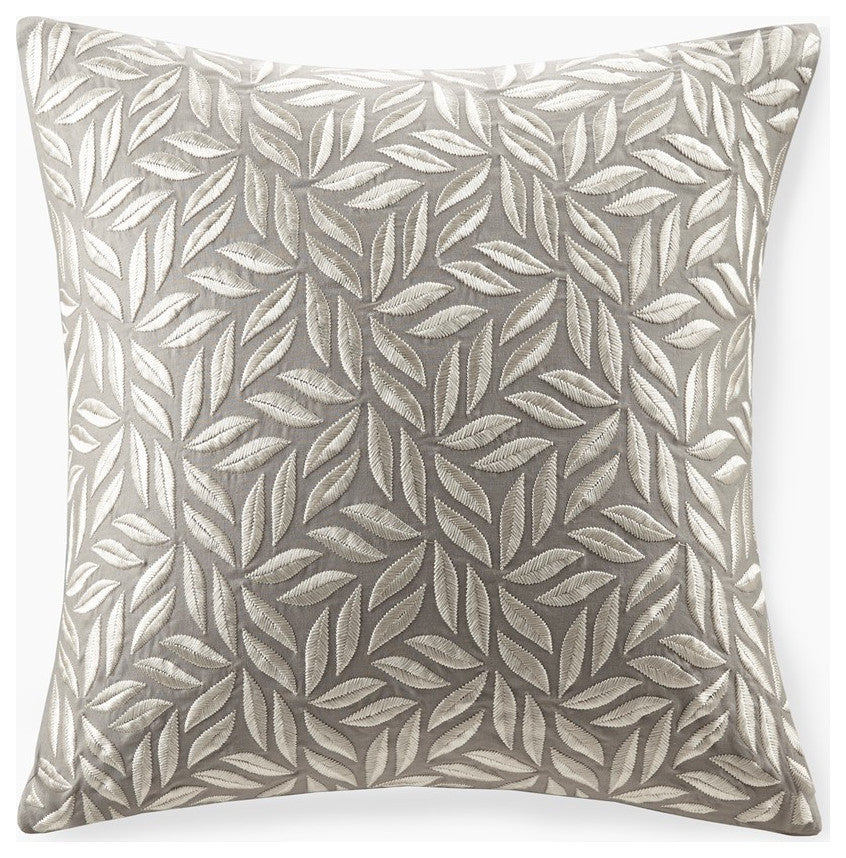 Croscill Home Melodia Embroidered Square Pillow 20x20, Gray