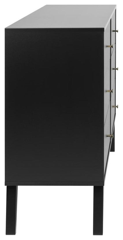 Milo Mid Century Modern  6-drawer Dresser, Black