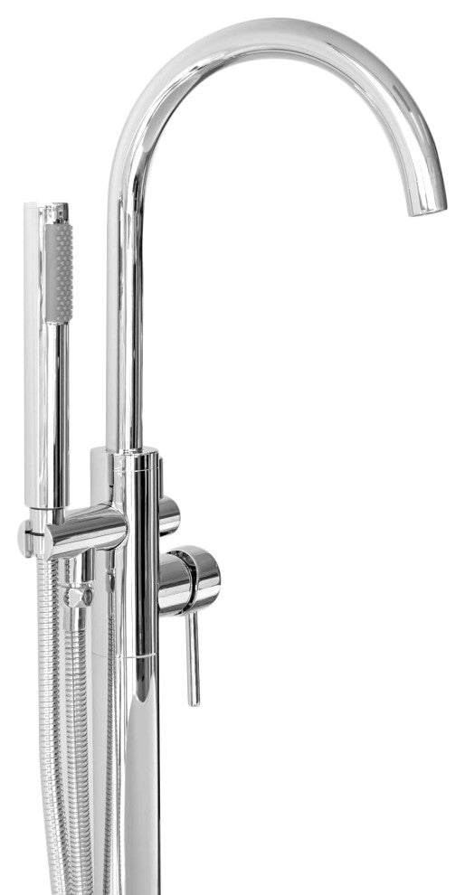 SevenFalls 8017 Single Handle Floor Mounted Tub Filler with Handheld Shower