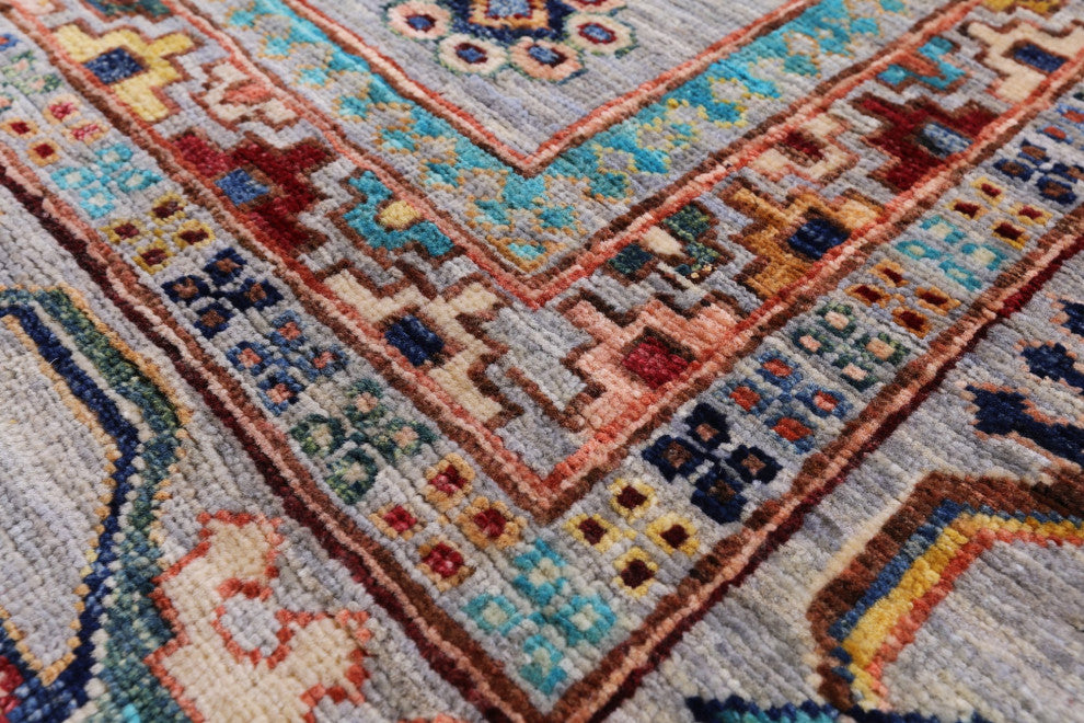 6' 11" X 9' 3" Tribal Fine Serapi Hand-Knotted Wool Rug - Q12497