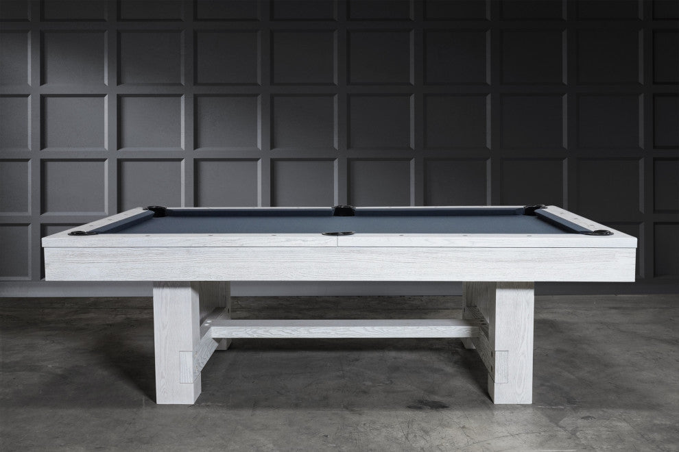 Rocky 8' Slate Pool Table, White Wash