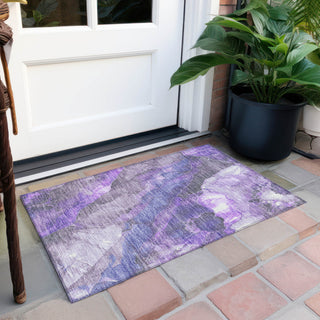 Machine Washable Indoor/Outdoor Chantille ACN1864 Violet 1'8" x 2'6" Rug