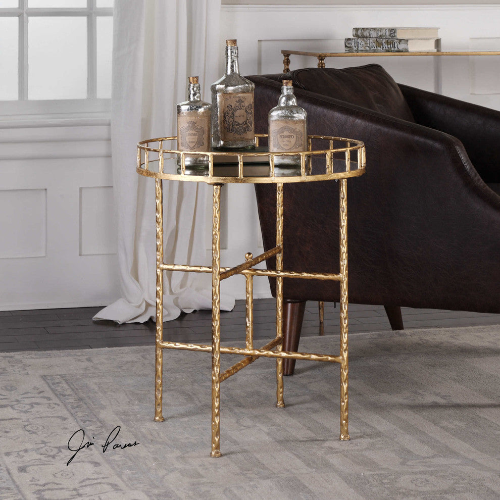 The Accent and End Tables Tilly Bright Gold Accent Table