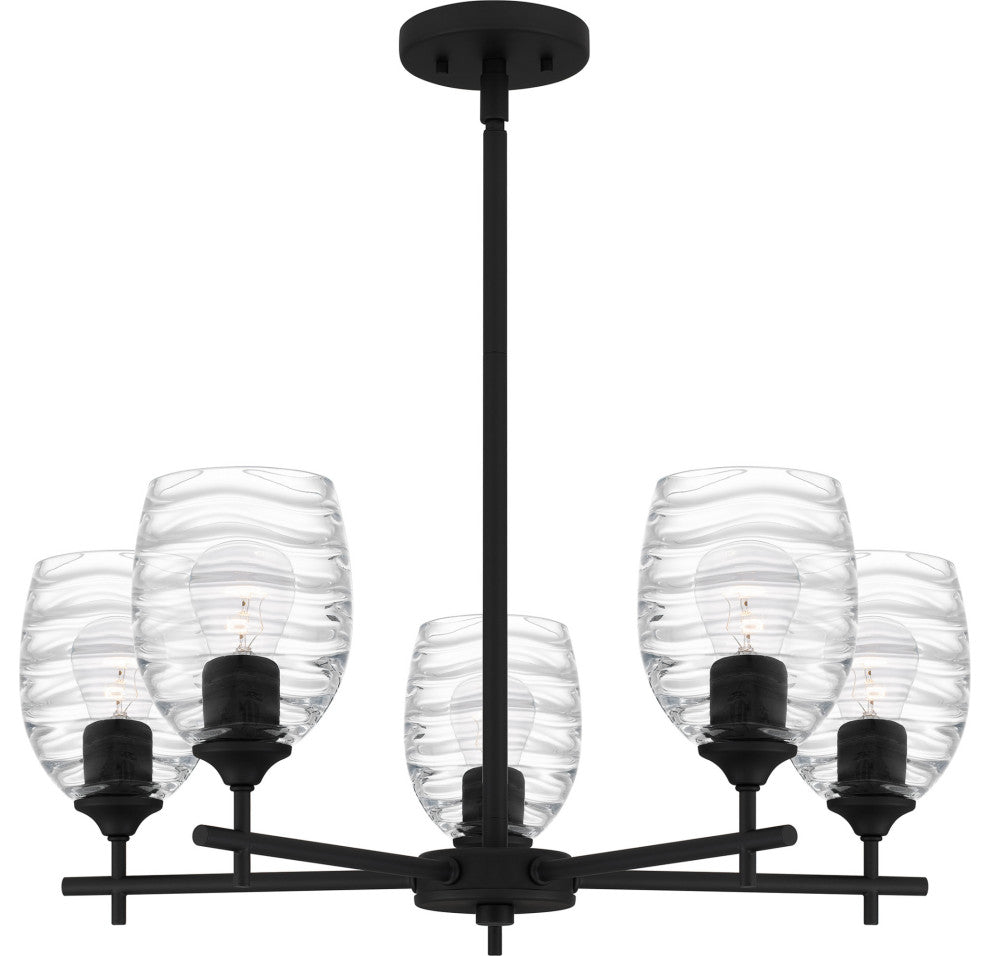 Quoizel LCY5025 Lucy 5 Light 25"W Chandelier - Matte Black