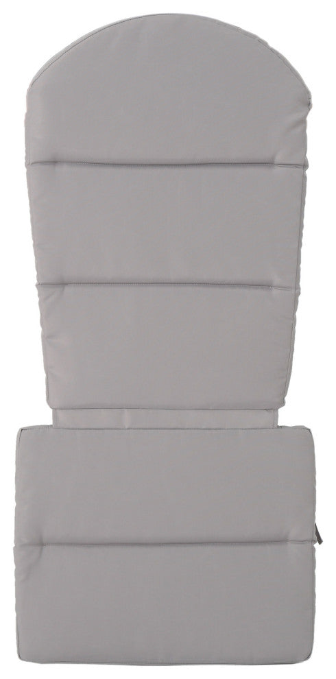 Outdoor Acacia Wood Folding Adirondack Chairs, Cushions, Set of 2, Dark Gray/Gray