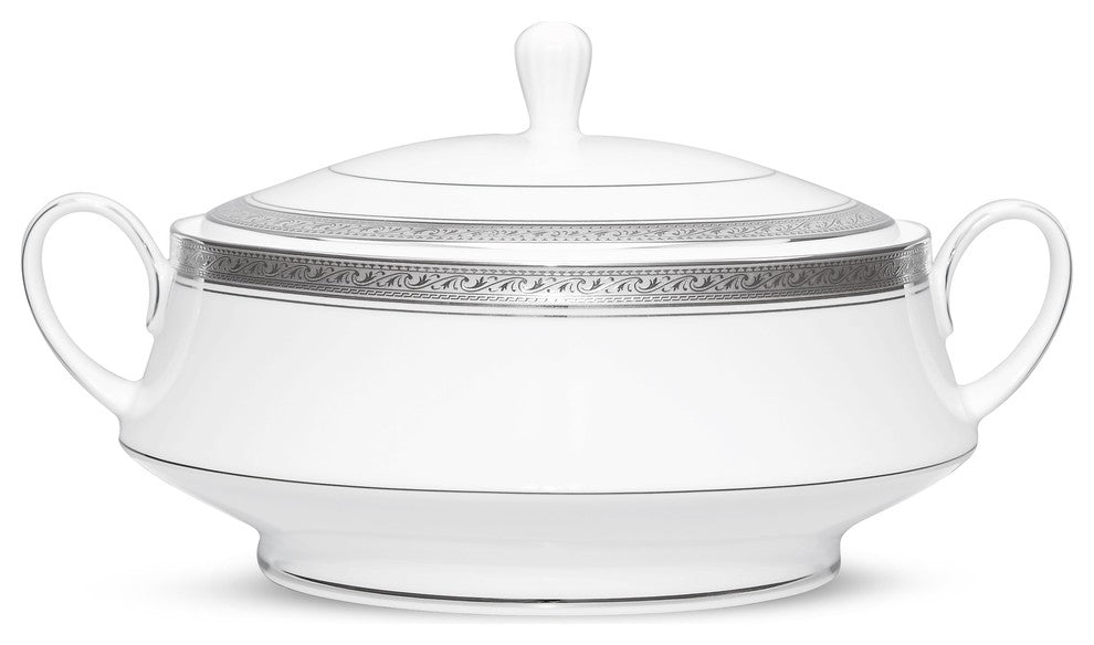 Noritake Crestwood Platinum Covered Vegetable Bowl