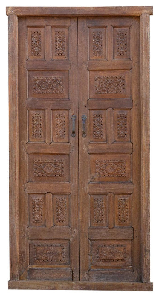 19th Century Carved Medallion Floral Doors