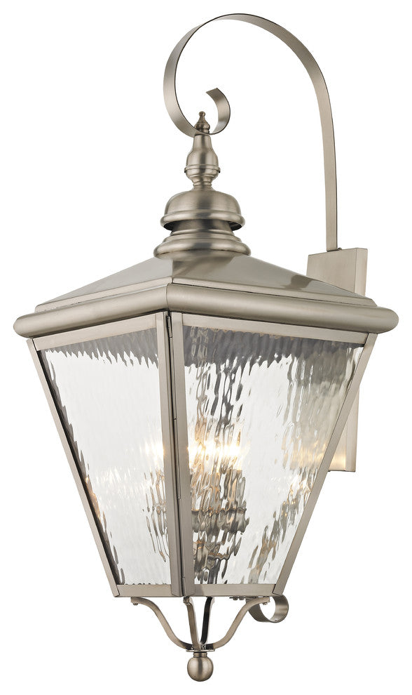 Livex 2036-91 4-Light Outdoor Wall Lantern, Brushed Nickel