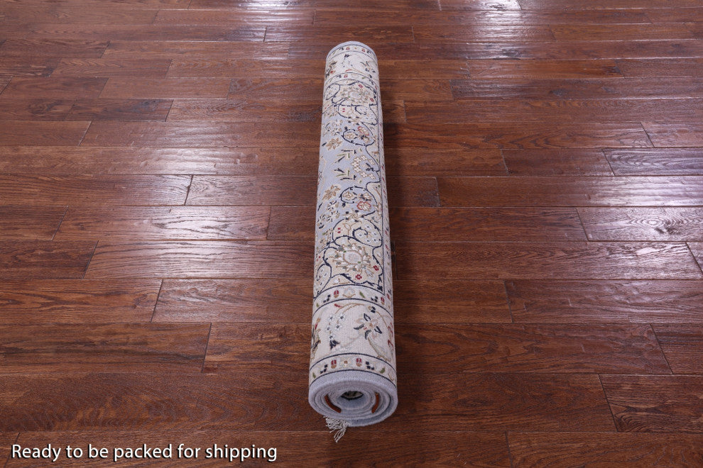 4' 1" X 6' 3" Wool & Silk Hand-Knotted Persian Nain Rug - Q14737