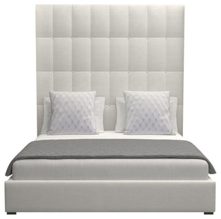 Nativa Interiors Moyra Box Bed, Off White, Ca King, Headboard Height: High