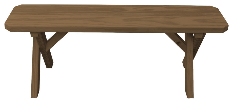 Cedar Cross-Leg Bench, Mushroom Stain, 4 Foot