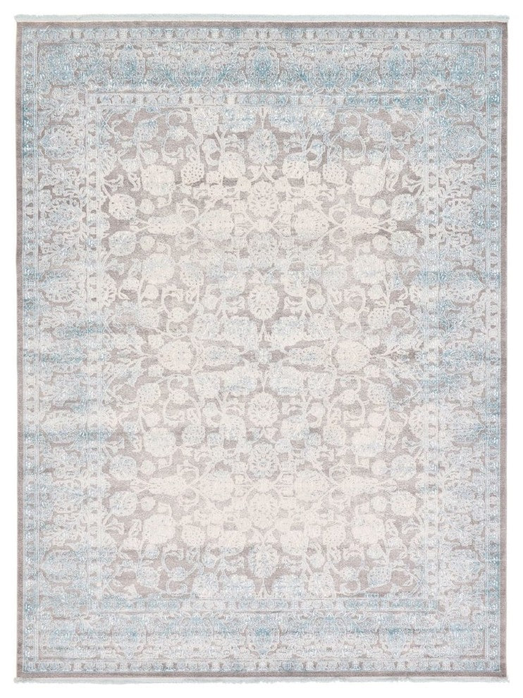 Contemporary Classique 10'x13' Rectangle Creme and Blue Area Rug